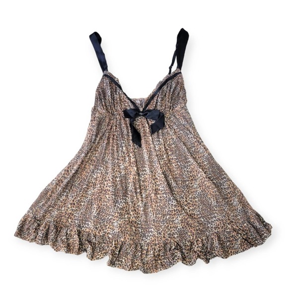 Victoria’s Secret Babydoll Lingerie Leopard Ruffle medium - Picture 3 of 7